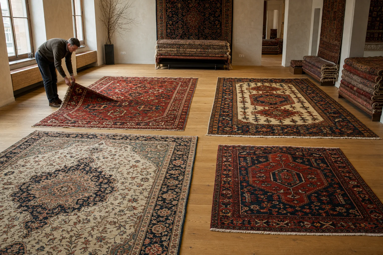 Perskie i orientalne dywany w salonie